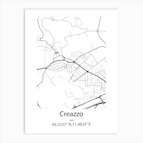 Creazzo,Italy Minimalist Map Art Print