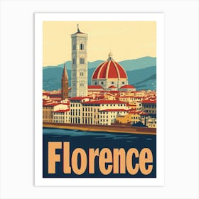 Aihrgdesign A Vintage Travel Poster Of Florence Featuring The 52494011 7d89 4d0c 881b Faddecb7c6f4 0 Art Print