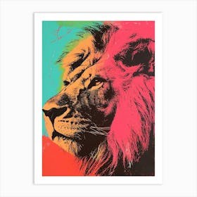 Polaroid Inspired Lion 4 Art Print