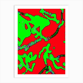Red And Green Abstract Art Print