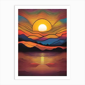 Sunset Over Water Art Print