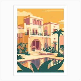 Casablanca Morocco Travel Illustration 3 Art Print