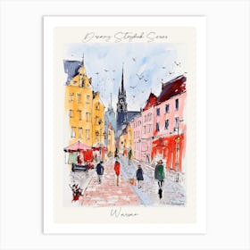 Poster Of Warsaw, Dreamy Storybook Illustration 2 Art Print