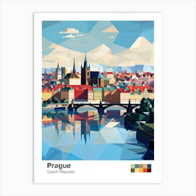 Prague, Czech Republic, Geometric Illustration 3 Poster Art Print