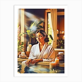 Funny A Woman Having Spa At Home Cool Art Print