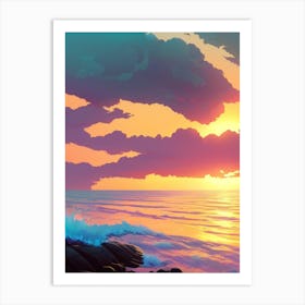 Sunset Over The Ocean 7 Art Print