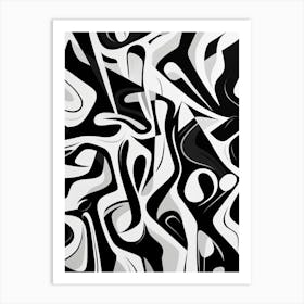 Joy Abstract Black And White 1 Art Print