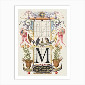 Guide For Constructing The Letter M From Mira Calligraphiae Monumenta, Joris Hoefnagel Art Print
