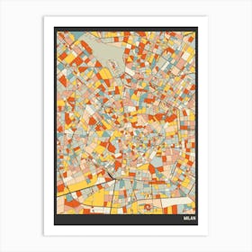 Milan Italy Map Art Print