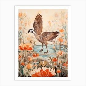 Grebe 3 Detailed Bird Painting Art Print