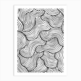 Abstract Wavy Lines Seamless Pattern Art Print