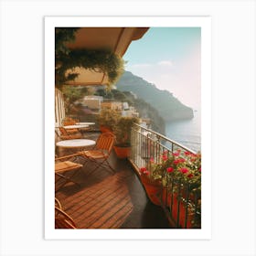 Positano, Italy Terrace Summer Vintage Photography Art Print
