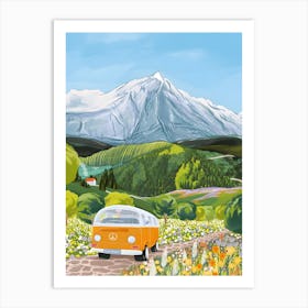 Campervan Landscape Travel Art Print