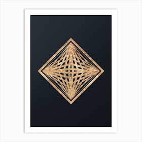Abstract Geometric Gold Glyph on Dark Teal n.0152 Art Print