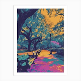 City Park Retro Pop Art 2 Art Print