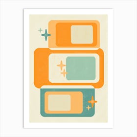 Mid Century Modern Stacked Blocks Art Print