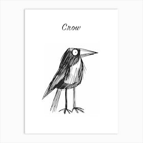 B&W Crow Poster Art Print