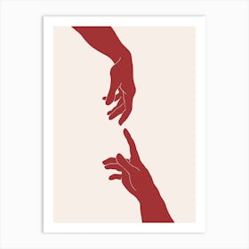 Touching Hands Art Print