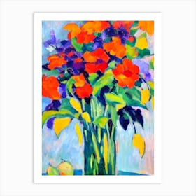 Hosta Floral Abstract Block Colour Flower Art Print