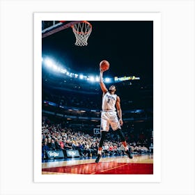 Court Arena Sport Basketball Professional Game Net Ball Point Action Background Man Prof (7) 1 Art Print