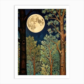 William Morris Moonlight In The Woods 97 Art Print