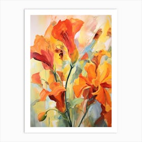 Fall Flower Painting Gloriosa Lily 3 Art Print