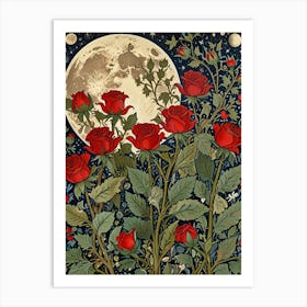 William Morris Roses In The Moonlight Art Print