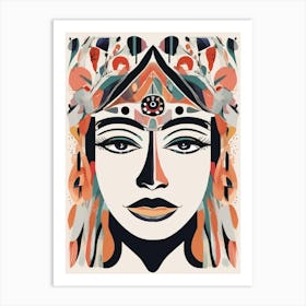 Woman In Headdress Art Print