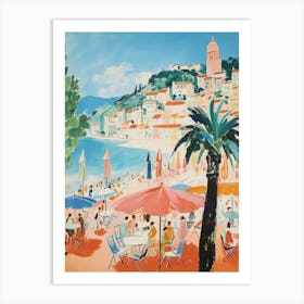 Lerici, Liguria   Italy Beach Club Lido Watercolour 3 Art Print