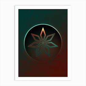 Geometric Neon Glyph on Jewel Tone Triangle Pattern 283 Art Print