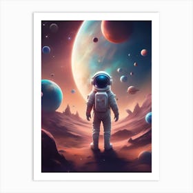 Astronaut In Space Art Print