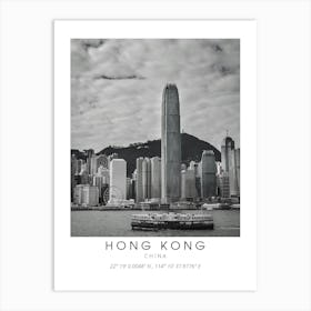 Hong Kong China Black And White Art Print