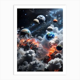 Planets In Space 7 Art Print