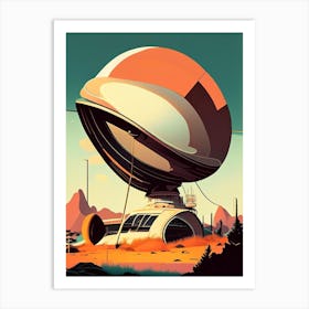 Radio Telescope Comic Space Space Art Print