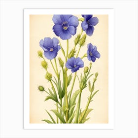 Blue Flowers 1 Art Print