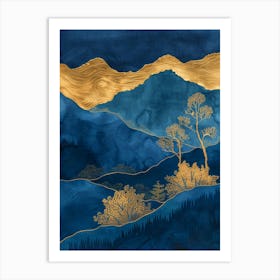 Blue And Gold Canvas Print 1 Art Print