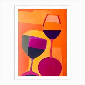 Pinot Noir Paul Klee Inspired Abstract 2 Cocktail Poster Art Print