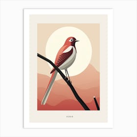 Minimalist Robin 4 Bird Poster Art Print