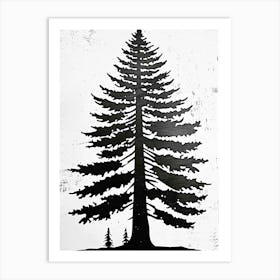 Redwood Tree Simple Geometric Nature Stencil 2 Art Print