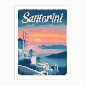 Aihrgdesign A Classic 1960s Travel Poster For Santorini Art Print