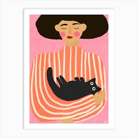 Cat Cuddles Art Print