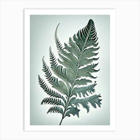 Silver Cloak Fern Vintage Botanical Poster Art Print