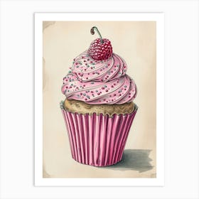 Detailed Cupcake Illustration 1 Art Print