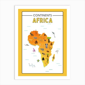 Continents Africa animals Art Print
