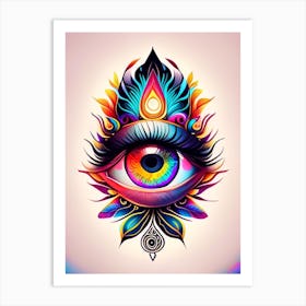 Spiritual Awakening, Symbol, Third Eye Tattoo 8 Art Print