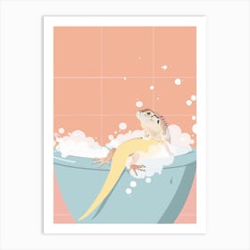 Lizard In The Bathtub Modern Abstract Illustration 2 Art Print