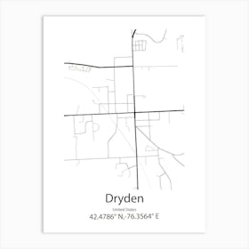 Dryden,United States Minimalist Map Art Print