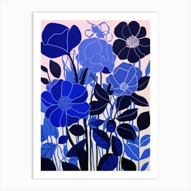 Blue Flower Illustration Veronica 2 Art Print