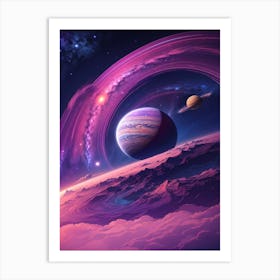 Planets In Space 6 Art Print