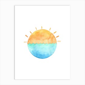 Watercolor Sun Art Print